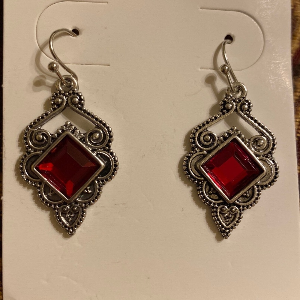 Red Crystal Earrings